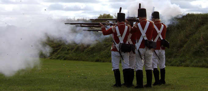 Infantry squad at Fort George National Historic Site.